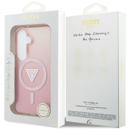 Калъф MagSafe за Samsung Galaxy S26 S942, Guess, IML Gradient Triangle Logo, Розов