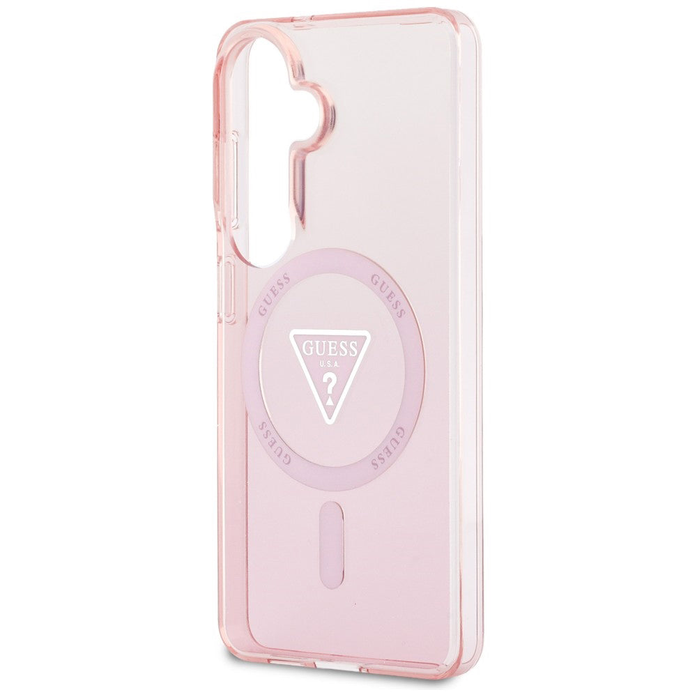 Калъф MagSafe за Samsung Galaxy S26 S942, Guess, IML Gradient Triangle Logo, Розов