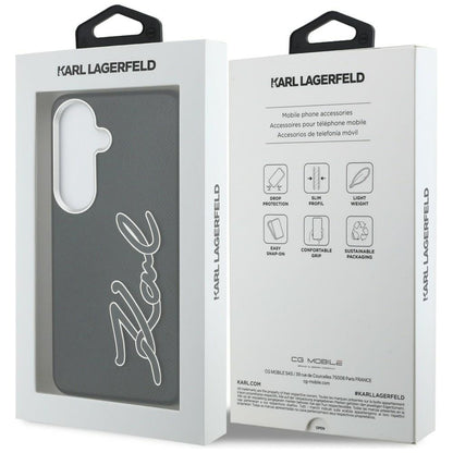 Калъф за Samsung Galaxy S26 S942, Karl Lagerfeld, Signature Resin Logo, Черен