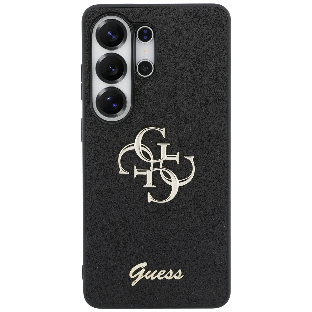 Case for Samsung Galaxy S26 Ultra S948, Guess, Fixed Glitter Big 4G Metal Frame, Black