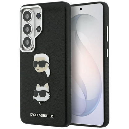 Калъф за Samsung Galaxy S26 Ultra S948, Karl Lagerfeld, Saffiano Karl & Choupette's Head Pin, Черен