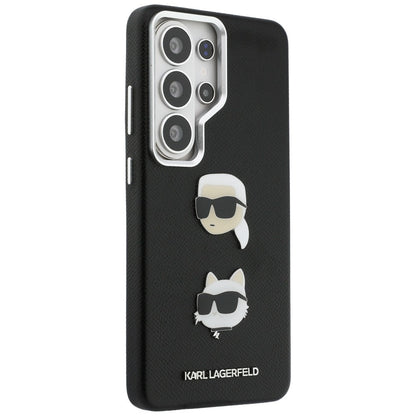 Калъф за Samsung Galaxy S26 Ultra S948, Karl Lagerfeld, Saffiano Karl & Choupette's Head Pin, Черен