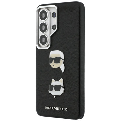Калъф за Samsung Galaxy S26 Ultra S948, Karl Lagerfeld, Saffiano Karl & Choupette's Head Pin, Черен