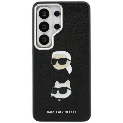 Калъф за Samsung Galaxy S26 Ultra S948, Karl Lagerfeld, Saffiano Karl & Choupette's Head Pin, Черен