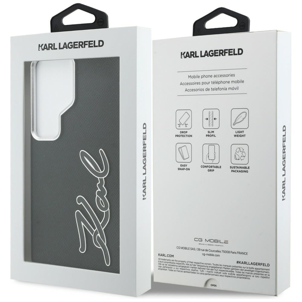 Калъф за Samsung Galaxy S26 Ultra S948, Karl Lagerfeld, Signature Resin Logo, Черен