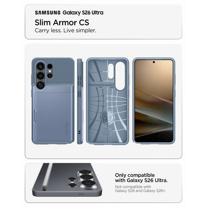 Калъф за Samsung Galaxy S26 Ultra S948, Spigen, Slim Armor CS, Син ACS11225