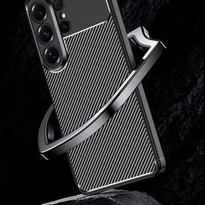 Калъф за Samsung Galaxy S26 Ultra, Techsuit, CarbonFiber, Черен