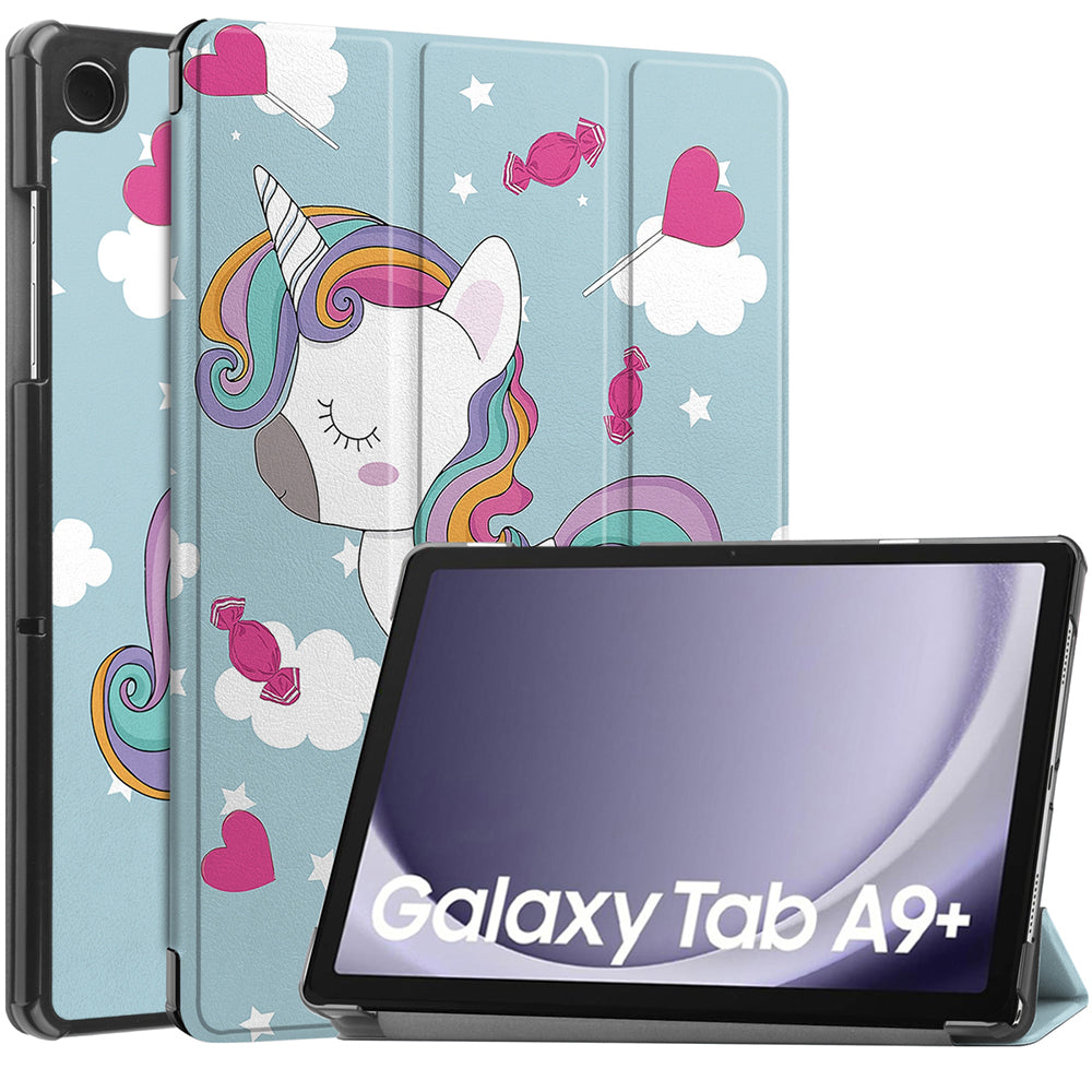 Калъф за Samsung Galaxy Tab A9+, Techsuit, FoldPro Unicorn, Многоцветен