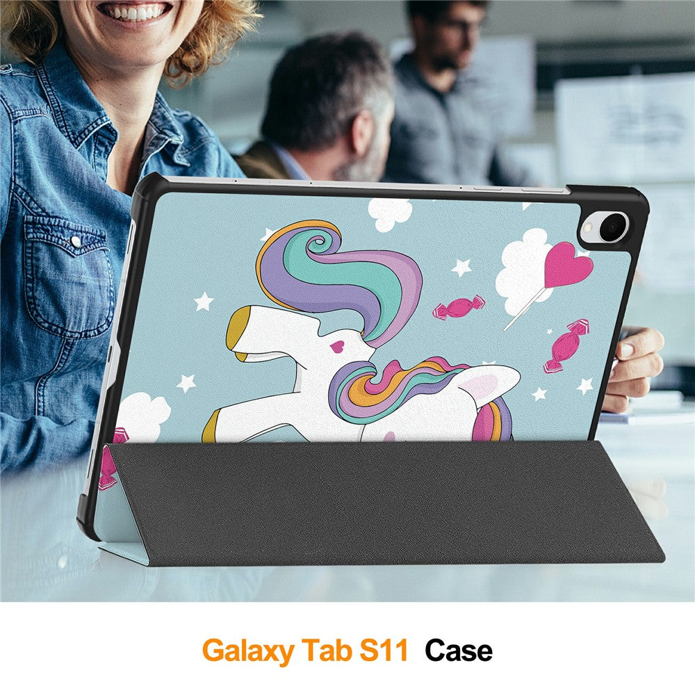 Калъф за Samsung Galaxy Tab S11, Techsuit, FoldPro Unicorn, Многоцветен