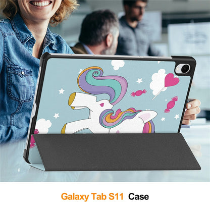 Калъф за Samsung Galaxy Tab S11, Techsuit, FoldPro Unicorn, Многоцветен