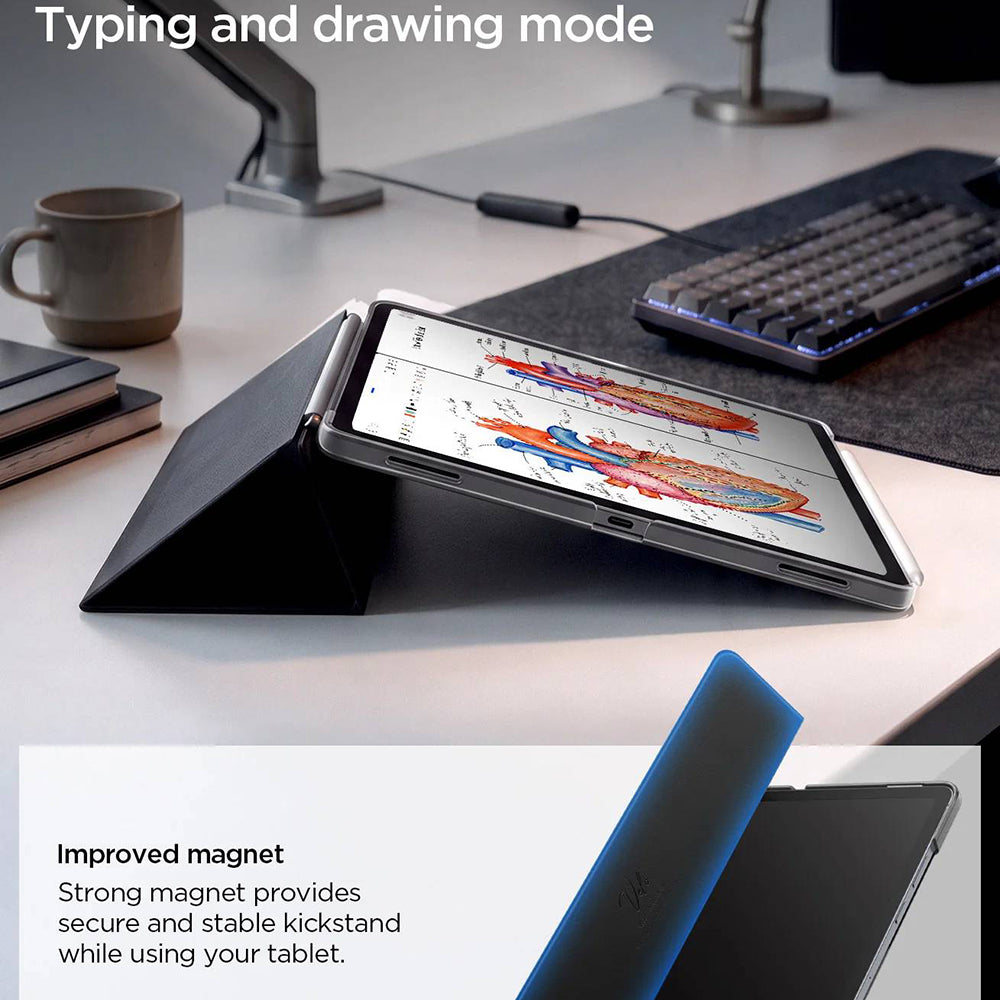 Калъф за Samsung Galaxy Tab S12 Plus, Spigen, Liquid Air Folio, черен ACS11828