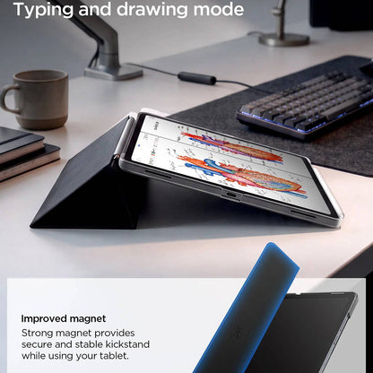 Калъф за Samsung Galaxy Tab S12 Plus, Spigen, Liquid Air Folio, черен ACS11828