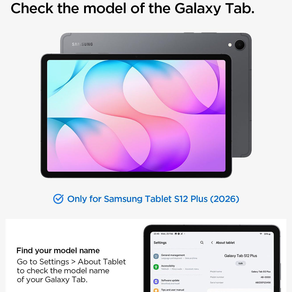 Калъф за Samsung Galaxy Tab S12 Plus, Spigen, Liquid Air Folio, черен ACS11828