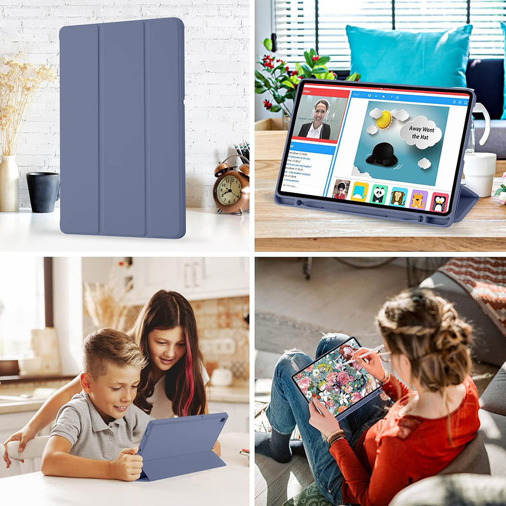 Калъф за Samsung Galaxy Tab S6 Lite (2024) / Tab S6 Lite (2022) / Tab S6 Lite (2020), Techsuit, Flex Trifold, Лилав