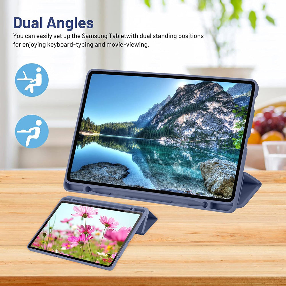 Калъф за Samsung Galaxy Tab S6 Lite (2024) / Tab S6 Lite (2022) / Tab S6 Lite (2020), Techsuit, Flex Trifold, Лилав