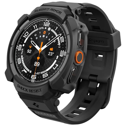 Калъф за Samsung Galaxy Watch Ultra2, Spigen, Rugged Armor Pro, Матиран Черен ACS11612