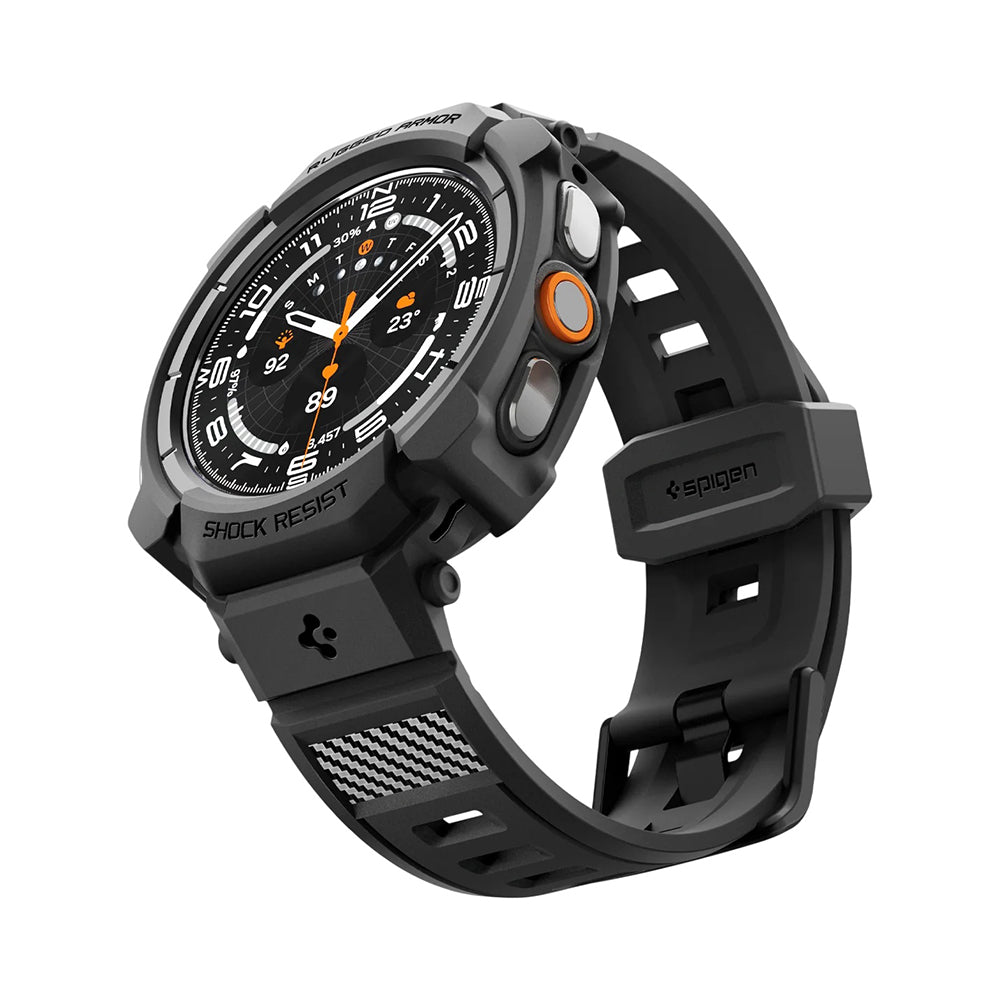 Калъф за Samsung Galaxy Watch Ultra2, Spigen, Rugged Armor Pro, Матиран Черен ACS11612