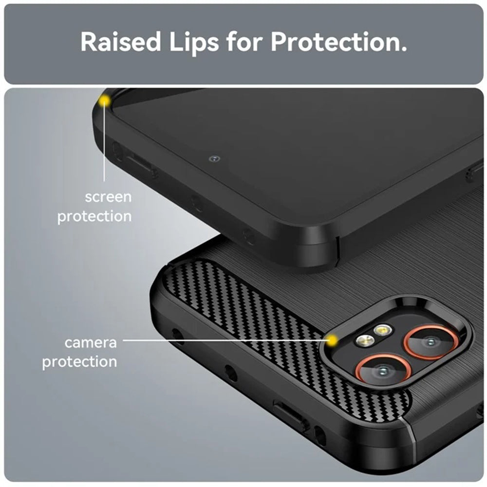 Калъф за Samsung Galaxy XCover7 Pro, Techsuit, Карбон, Черен