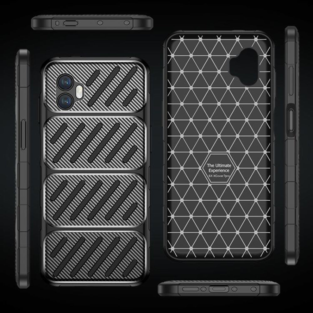 Калъф за Samsung Galaxy XCover7 Pro, Techsuit, CarbonFiber, Черен