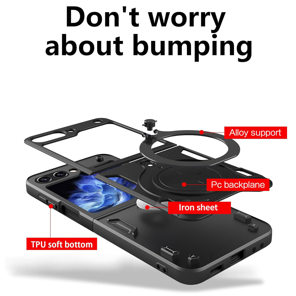 Калъф за Samsung Galaxy Z Flip5 F731, Techsuit, CamGuard Pro, Черен