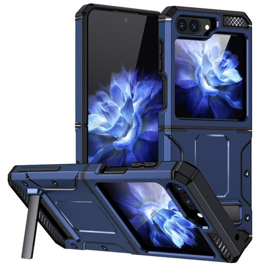 Калъф за Samsung Galaxy Z Flip5 F731, Techsuit, Hybrid Armor Kickstand, Син