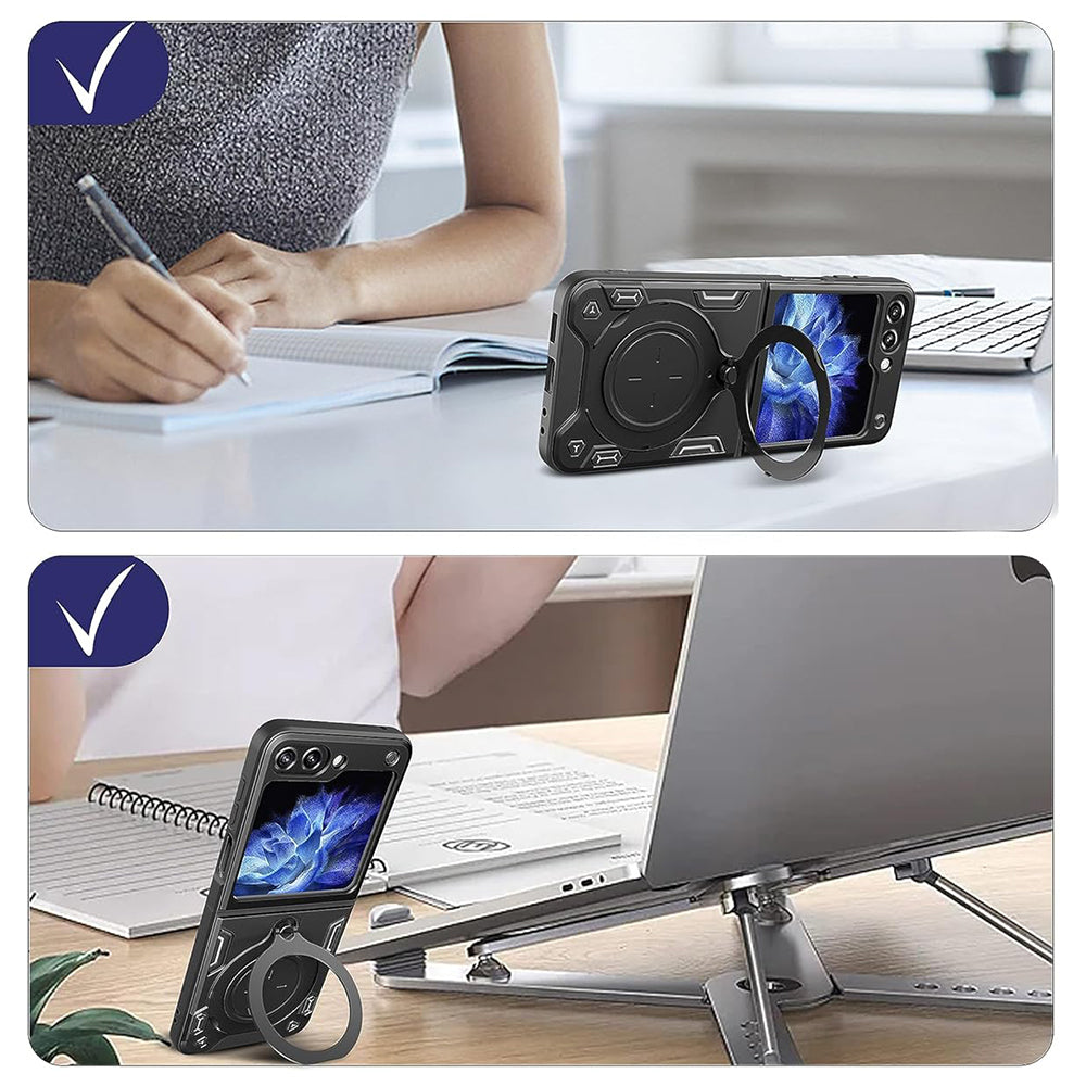 Калъф за Samsung Galaxy Z Flip7 FE F761 / Z Flip6 F741, Techsuit, CamGuard Pro, Черен