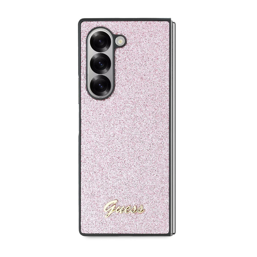 Калъф за Samsung Galaxy Z Fold6 F956, Guess, Glitter Script, Розов
