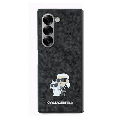 Калъф за Samsung Galaxy Z Fold6 F956, Karl Lagerfeld, Saffiano Karl & Choupette Metal, Черен