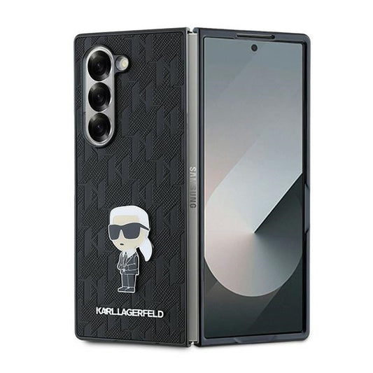 Калъф за Samsung Galaxy Z Fold6 F956, Karl Lagerfeld, Saffiano Monogram Ikonik, Черен