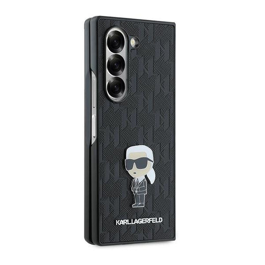 Калъф за Samsung Galaxy Z Fold6 F956, Karl Lagerfeld, Saffiano Monogram Ikonik, Черен