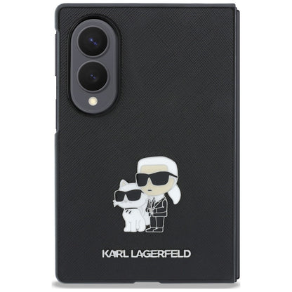 Калъф за Samsung Galaxy Z Fold8 F971, Karl Lagerfeld, Saffiano Karl & Choupette метална игла, черен