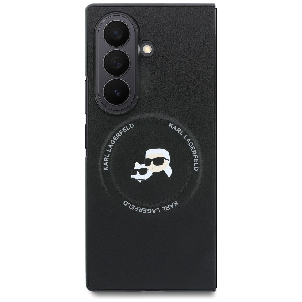 Калъф за Samsung Galaxy Z Fold8 Ultra F976, Karl Lagerfeld, Karl & Choupette Head Pin, Черен