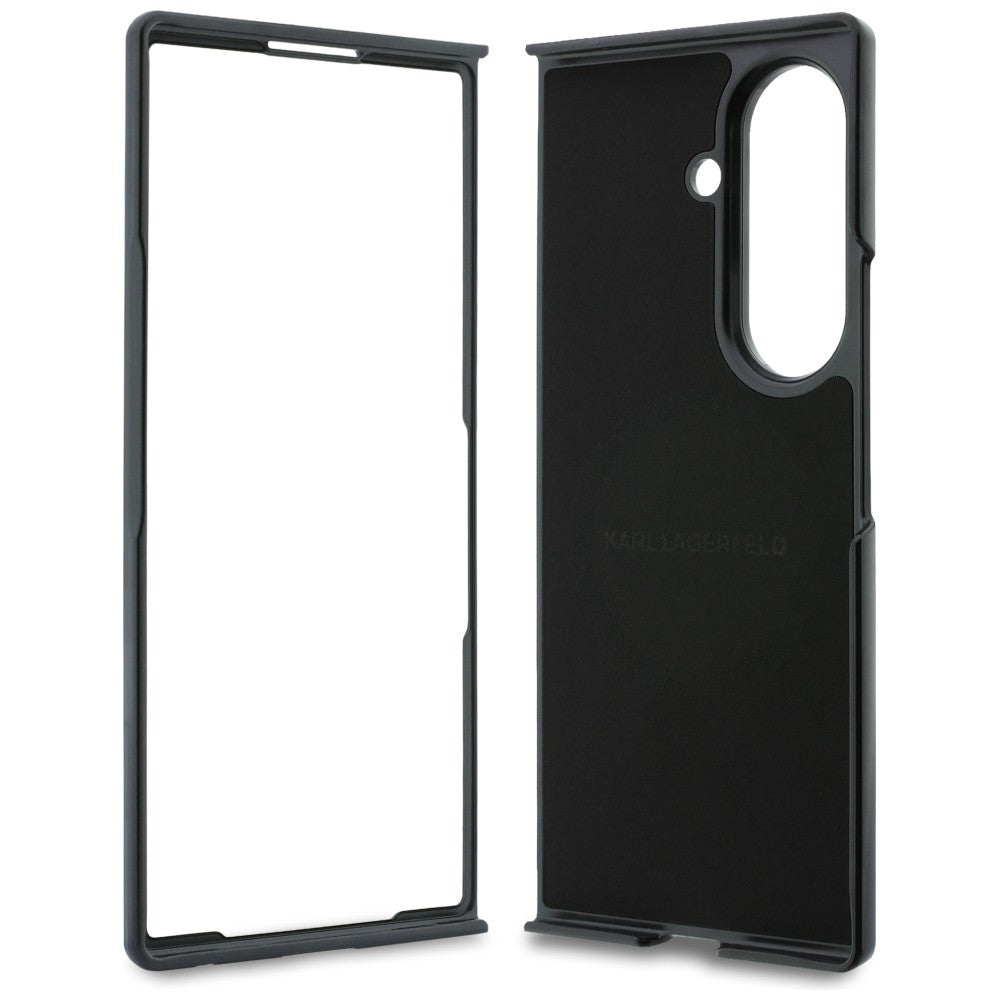 Калъф за Samsung Galaxy Z Fold8 Ultra F976, Karl Lagerfeld, Karl & Choupette Head Pin, Черен