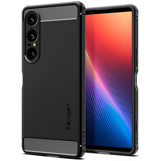 Калъф за Sony Xperia 1 VII, Spigen, Rugged Armor, Матово черен
