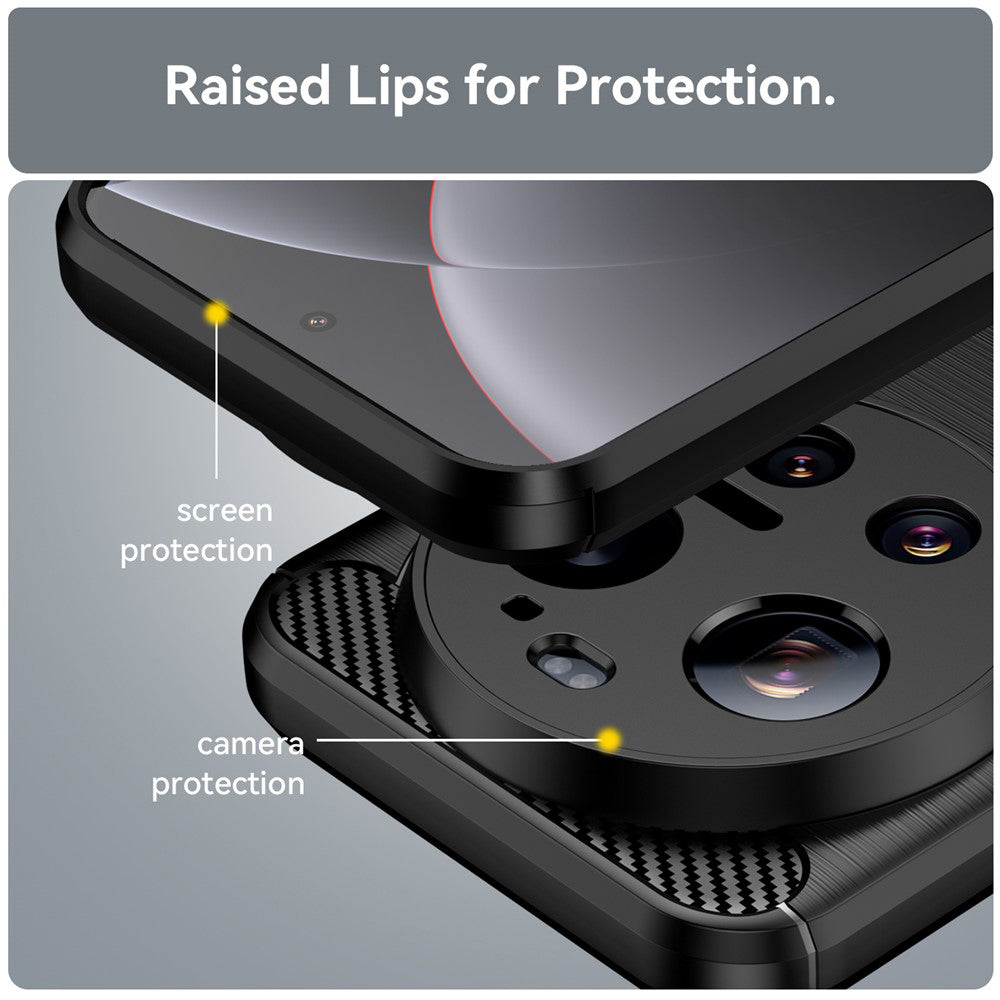 Калъф за Xiaomi 17 Ultra, Techsuit, Карбон, Черен