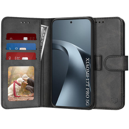 Калъф за Xiaomi 17T Pro, Techsuit, Diary Book, Черен