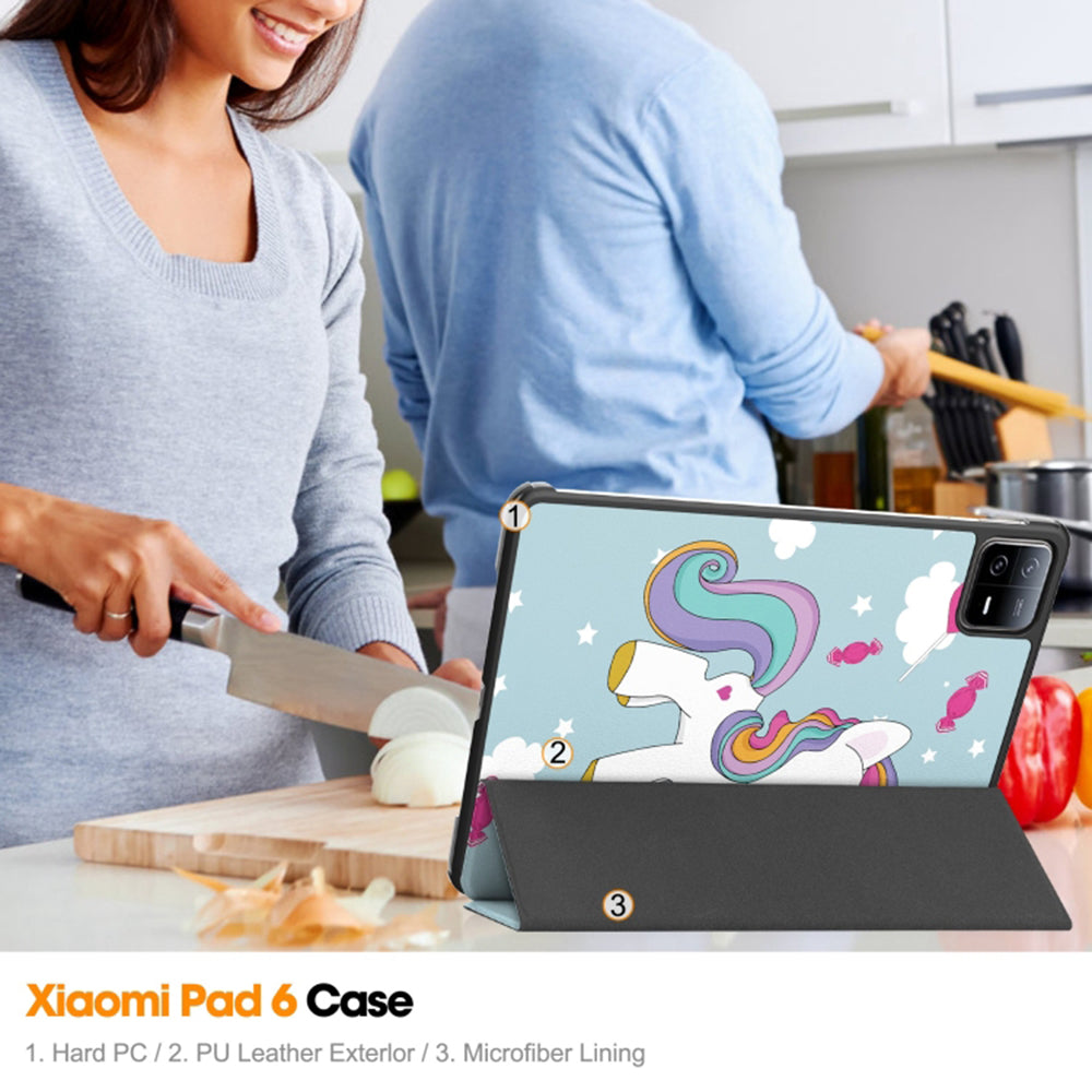 Калъф за Xiaomi Pad 6 / 6 Pro, Techsuit, FoldPro Unicorn, Многоцветен