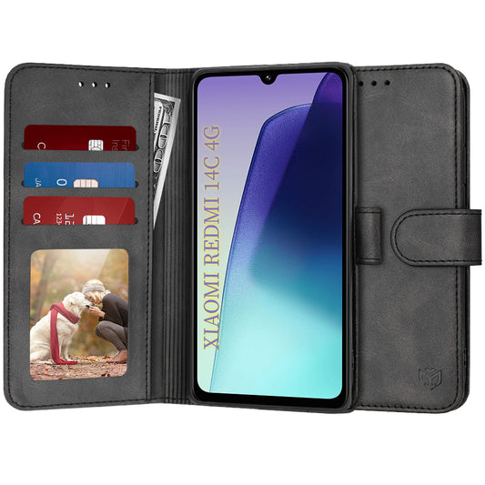 Калъф за Xiaomi Poco C75 / Redmi 14C, Techsuit, Diary Book, Черен