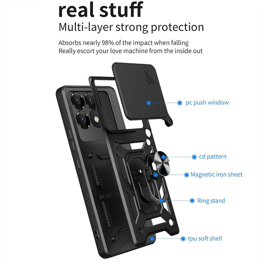 Калъф за Xiaomi Poco F6 Pro, Techsuit, CamShield, Син