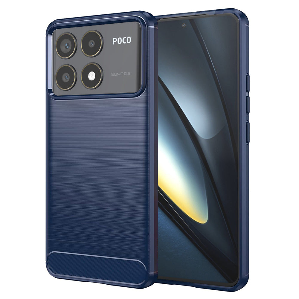 Case for Xiaomi Poco F6 Pro, Techsuit, Carbon, Blue