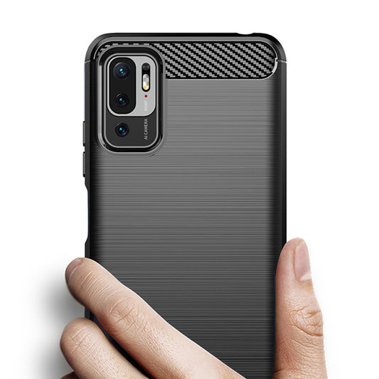 Калъф за Xiaomi Poco M3 Pro 5G / Redmi Note 10 5G, Techsuit, Карбон, Черен