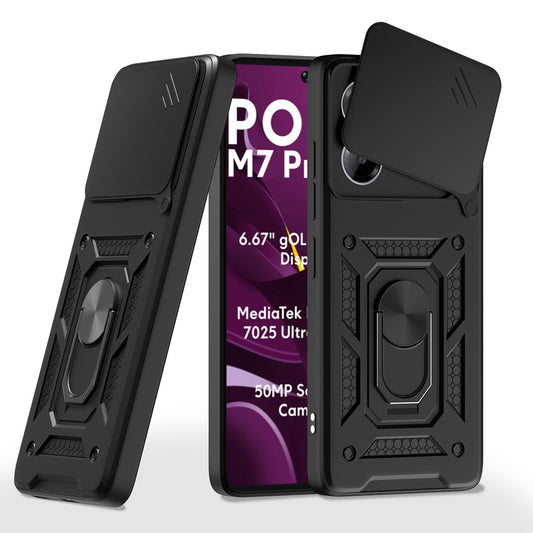 Калъф за Xiaomi Poco M7 Pro 5G, Techsuit, CamShield, Черен