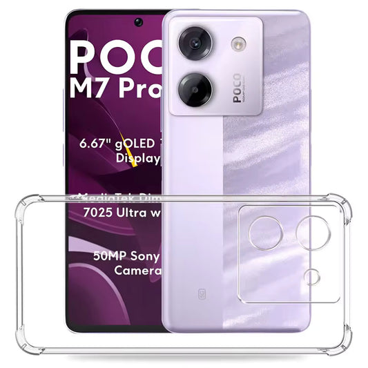 Калъф за Xiaomi Poco M7 Pro 5G, Techsuit, Shockproof Clear, Прозрачен