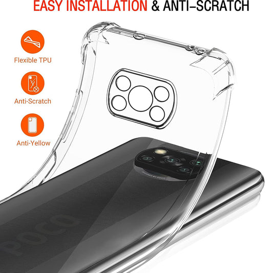 Калъф за Xiaomi Poco X3 Pro / X3 NFC / X3, Techsuit, противоударен прозрачен, прозрачен