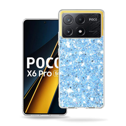 Калъф за Xiaomi Poco X6 Pro, Techsuit, Sparkly Glitter, Син