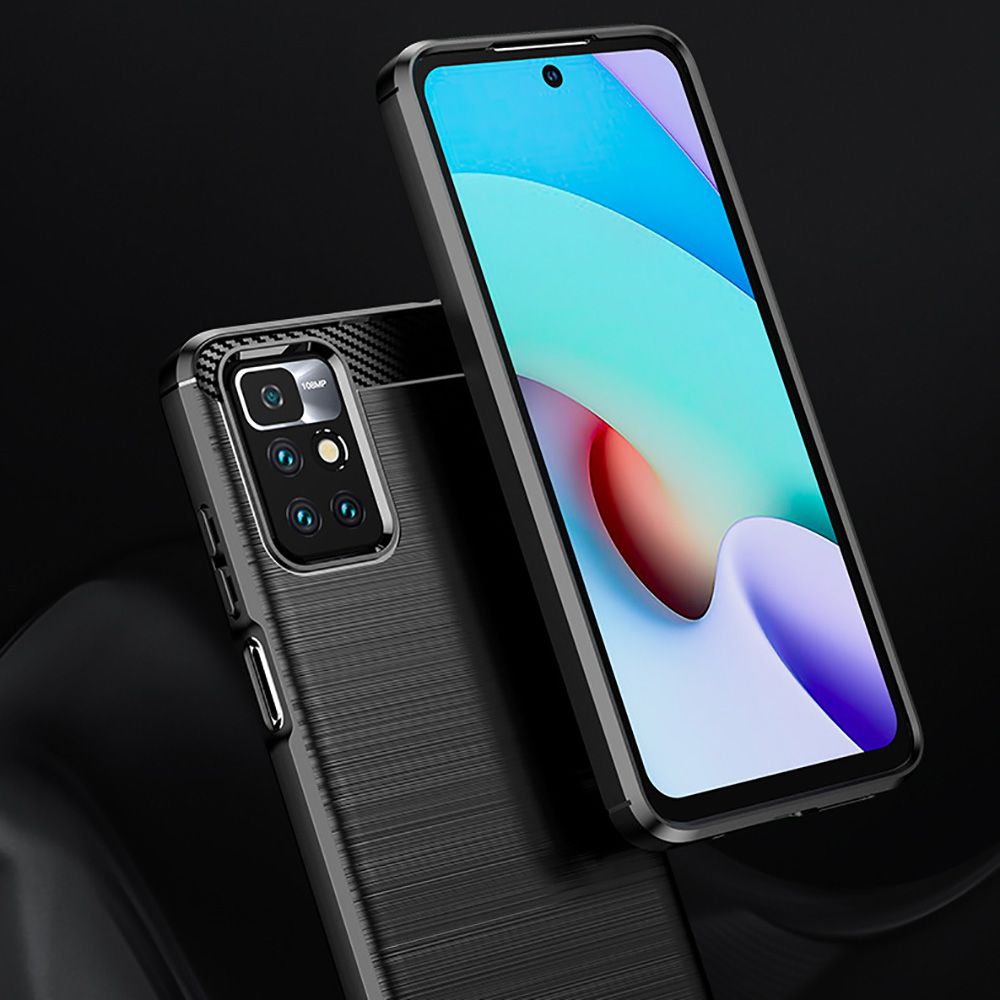 Калъф за Xiaomi Redmi 10 2022 / 10 (2021), Techsuit, Карбон, Черен