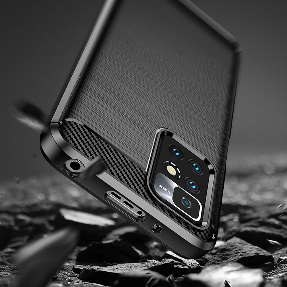 Калъф за Xiaomi Redmi 10 2022 / 10 (2021), Techsuit, Карбон, Черен
