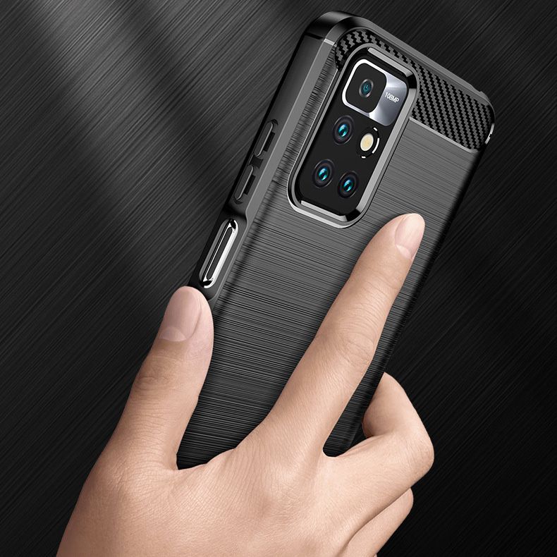 Калъф за Xiaomi Redmi 10 2022 / 10 (2021), Techsuit, Карбон, Черен
