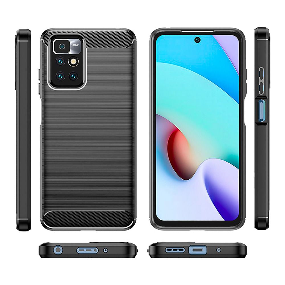 Калъф за Xiaomi Redmi 10 2022 / 10 (2021), Techsuit, Карбон, Черен