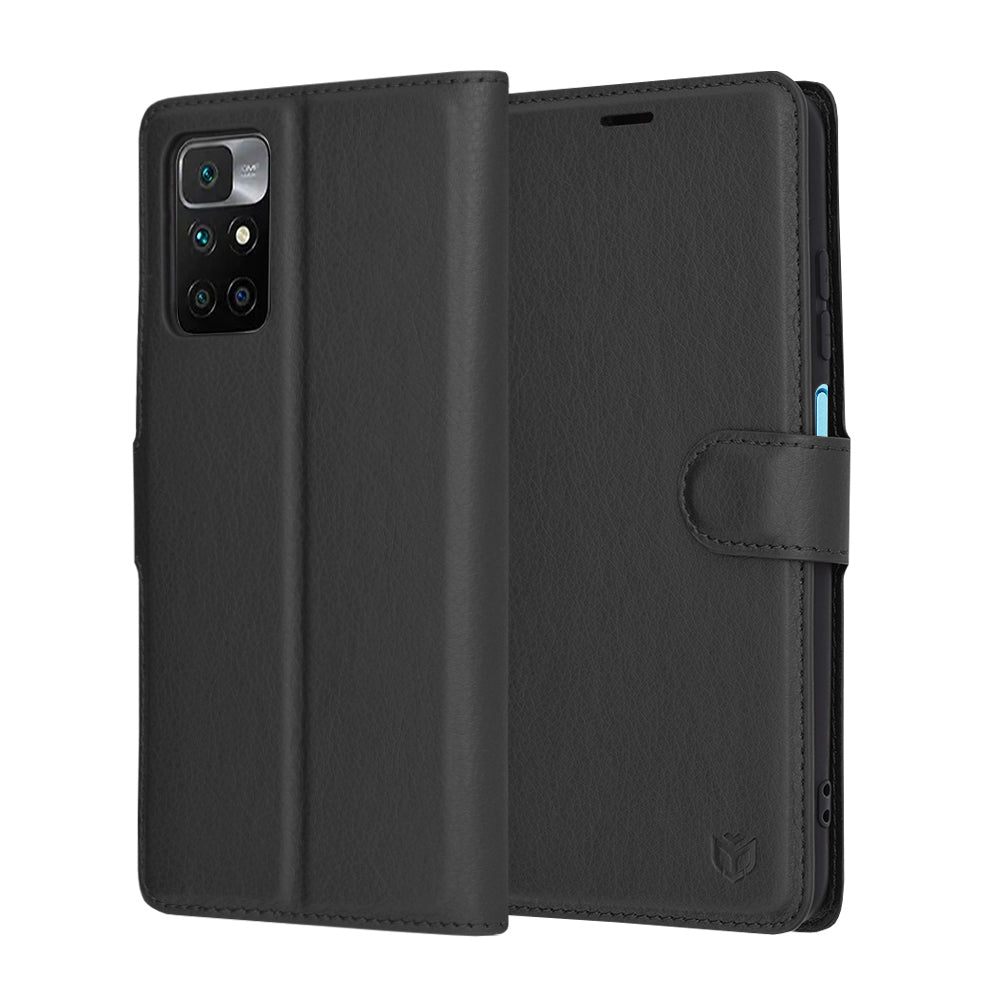 Калъф за Xiaomi Redmi 10 2022 / 10 (2021), Techsuit, Leather Folio, Черен